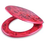 Ymyny - cleafe - housse de si�ge de toilette universelle avec charni�res en acier, rose rouge - 3, 5