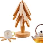Ymyny dessous de plat de cuisine en bois, dessous de plat pliable en forme d'arbre, dessous de plat en ...