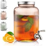Jamais utilis]distributeur de boissons en verre, rfrigrateur 4 l avec robinet en acier inoxydable ...