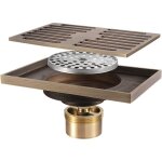 Ymyny - drain de douche 140x90mm siphon de sol, caniveau de douche laiton anti - odeur drain de plancher ...