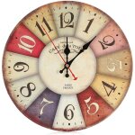 Ymyny - jamais utilis�]horloge murale en bois ? grands chiffres r�tro de 30 cm ? horloge murale silencieuse ...