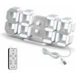 Ymyny horloge murale digitale led 3d petit rveil tlcommande 25. 2cm 12 / 24 heure temperature date ...