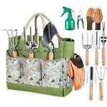 Ymyny outils jardinage, 9 pi�ces ensemble de jardinage en acier inoxydable avec xl sac de rangement, ...