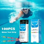 Ymyny pack of 15 - in - 1 ph test strips for swimming pools - 100 pack drinking water tester for swimming ...