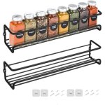 Ymyny - pack of 2 metal wall spice racks with adhesive or screw fastening, black
