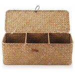 Ymyny panier rangement jonc de mer avec couvercle rectangulaires malle en osier avec compartiment pour ... Ymyny panier rangement jonc de mer avec couvercle rectangulaires malle en osier avec compartiment pour ...