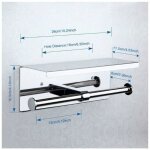 Ymyny papier toilette double, mural avec deux rouleaux, etag�re de rangement en 304 acier inoxydable, ...