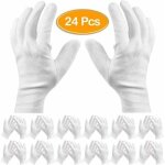 Ymyny paquet de 24 gants de coton blancs - 7, 5 '' l gants de travail gants d'hydratation cosmtiques ...