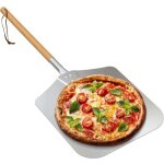 Ymyny peau � pizza en m�tal avec manche en bois pour four grill int�rieur et ext�rieur, spatule � pizza ...