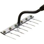Ymyny rateau jardin, rateau de d�sherbage outils jardinage, rateau gazon scarificateur manuel 7 dents ...