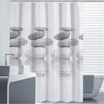 Jamais utilis]rideau de douche 180 x 200 gris galet, textile, rsistant  la moisissure, rideau de douche ...