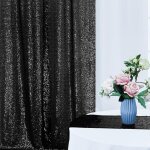 Ymyny rideaux � paillettes noirs pour toile de fond, 2 x 2, 4 m, 2 pi�ces