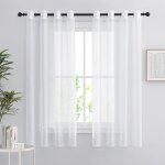 Ymyny rideaux transparents blancs - lot de 2 rideaux courts 140 x 160 cm dcoration d'intrieur chambre ...