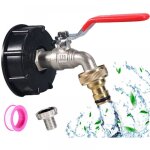 Ymyny robinet cuve 1000l , raccord robinet en laiton chrom� , s60x6 ibc raccord robinet, robinet de jardin ...