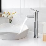 Ymyny - robinet mitigeur lavabo haut en laiton, robinet salle de bain, chrom�