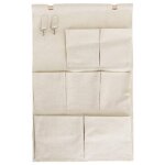 Ymyny sacs de rangement muraux, organiseur suspendu en tissu de coton, pochette en lin de couleur unie ...