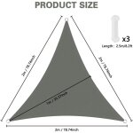 Ymyny - voile d'ombrage triangle 2 2 2m, , auvent impermable uv protection, impermable toile ombrage ...
