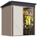 Yodolla petit abri de jardin m�tal, cabane de jardin ext�rieuravec toit inclin�, porte coulissante & ...