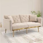 Canapé 2 / 3 places en velours, canapé convertible pour salon chambre, pieds en métal, canapé - lit confortabl ... Canapé 2 / 3 places en velours, canapé convertible pour salon chambre, pieds en métal, canapé - lit confortabl ...