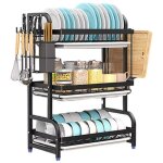 Yoleo - gouttoir � vaisselle 3 niveaux, �gouttoir pour �vier avec porte couverts support pour planche ...