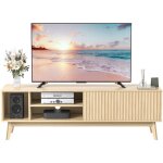 Neche - meuble tv armoire lowboard bas 150 x 40 x 48 cm avec 4 compartiments de rangement pour salon, ... Neche - meuble tv armoire lowboard bas 150 x 40 x 48 cm avec 4 compartiments de rangement pour salon, ...