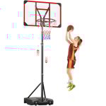 Yoleo - panier de basket ball sur pied portable hauteur rglable 147 - 260cm, avec roulettes, exterieur ...