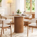 Table  manger ronde pour 4 personnes, table de salle  manger avec pitement en lattes de bois, pour ...