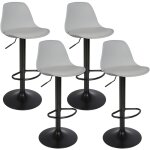 Tabourets de bar lot de 4 tabouret comptoir rglable en hauteur rotation  360  et dossier pour comptoirs ...