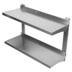 Étagère murale en inox 2 Étagères réglable en hauteur 80x30cm Étagère de cuisine Étagère murale en inox 2 Étagères réglable en hauteur 80x30cm Étagère de cuisine