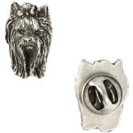 Yorkshire terrier, york, yorkie i - broche chien plaqu�e argent, �pingle �l�gante, bijoux de revers par ...