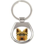 Yorkshire terrier, york, yorkie - porte - cls gomtrique avec photo et inscription art - dog
