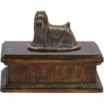 Yorkshire terrier, york, yorkie - urne pour cendres de chien, urne classique avec statuette, urne lgante ...