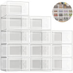 Yozhiqu - 12 pcs bo�tes � chaussures, bo�tes de rangement pour chaussures en plastique transparent empilables, ...