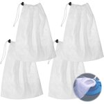 4 sacs de nettoyage de piscine, sacs filtrants en maille fine pour aspirateur de piscine, sacs en maille ...