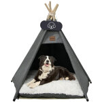 Yozhiqu - tente pour chien, tipi pour petits chiens et chats avec coussins lavables et tableau noir, ...