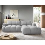 Bestmobilier - yulin - canap� d'angle droit 4 places convertible avec coffre en tissu bouclette