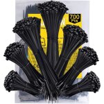 Yzmrbdqc - 700 pices collier de serrage plastique, assortiment colliers plastique rilsan noir 100 / ...