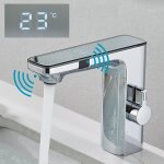 Zamery - mitigeur de lavabo  capteur chrome infrarouge automatique avec affichage de la temprature ...