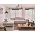 Zaria - canap d'angle gauche - convertible avec coffre et ttires rglables - 5 places - en velours ...