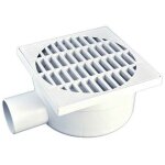 Zeker - siphon de sol 200x200 mm, sortie horizontale �50, siphon de cour � �vacuation lat�rale en polypropyl�n ...