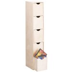 Zeller - bote pour petits objets, 5 tiroirs, en bois, mini tagre pour dcoupage - 86x21x18 cm