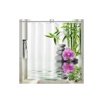 Zen rideau douche anti moisissure 3d imprimé bambou galet rideau de salle bain 180x200 long tissu polyester ... Zen rideau douche anti moisissure 3d imprimé bambou galet rideau de salle bain 180x200 long tissu polyester ...