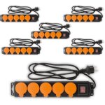 Zenitech - lot de 6 multiprises tanches ip44 5x16a 2p + t + clapets + interrupteur