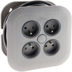 Zenitech - enrouleur domestique 4 x 2p + t 16a + coupe - circuit - 7m - gris