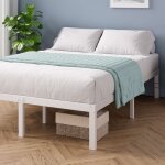 Zinus - felix lit 2 personnes, lit 140x190 cm, cadre de lit en mtal avec des lattes en mtal, hauteur ...