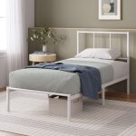 Zinus - lit camille 1 personne - lit 90x190 cm - cadre de lit en mtal avec tte de lit - hauteur 30cm ...
