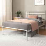 Zinus - lit marion 1 personne - lit 90x190 cm - cadre de lit en mtal avec tte de lit - montage facile ...