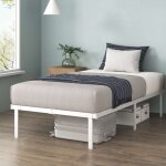 Zinus - noah lit 1 personne, lit 90x190 cm, cadre de lit en mtal - lit pliable avec des lattes, hauteur ...