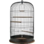Zolux ? cage r�tro pour oiseaux marthe 45 cm ? m�tal de haute qualit� ? plateau en bois ? 3 perchoirs ...