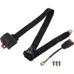 Zoternen - ceinture de s�curit� de voiture � 3 points, r�glable en tissu nylon noir, plastique universel ...